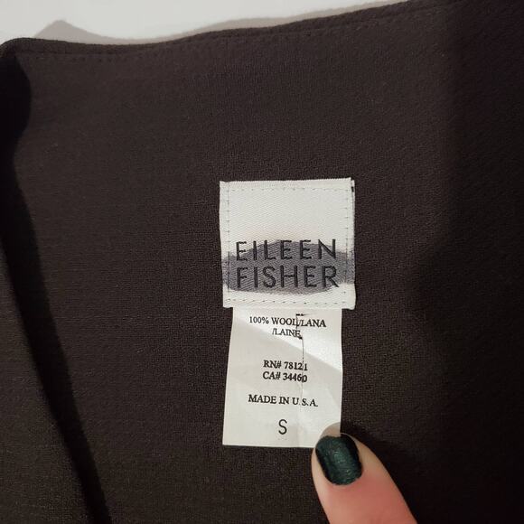 Eileen Fisher 100% Wool 3 Button V Neck Blazer Jacket Womens Size S Lightweight - Picture 5 of 8